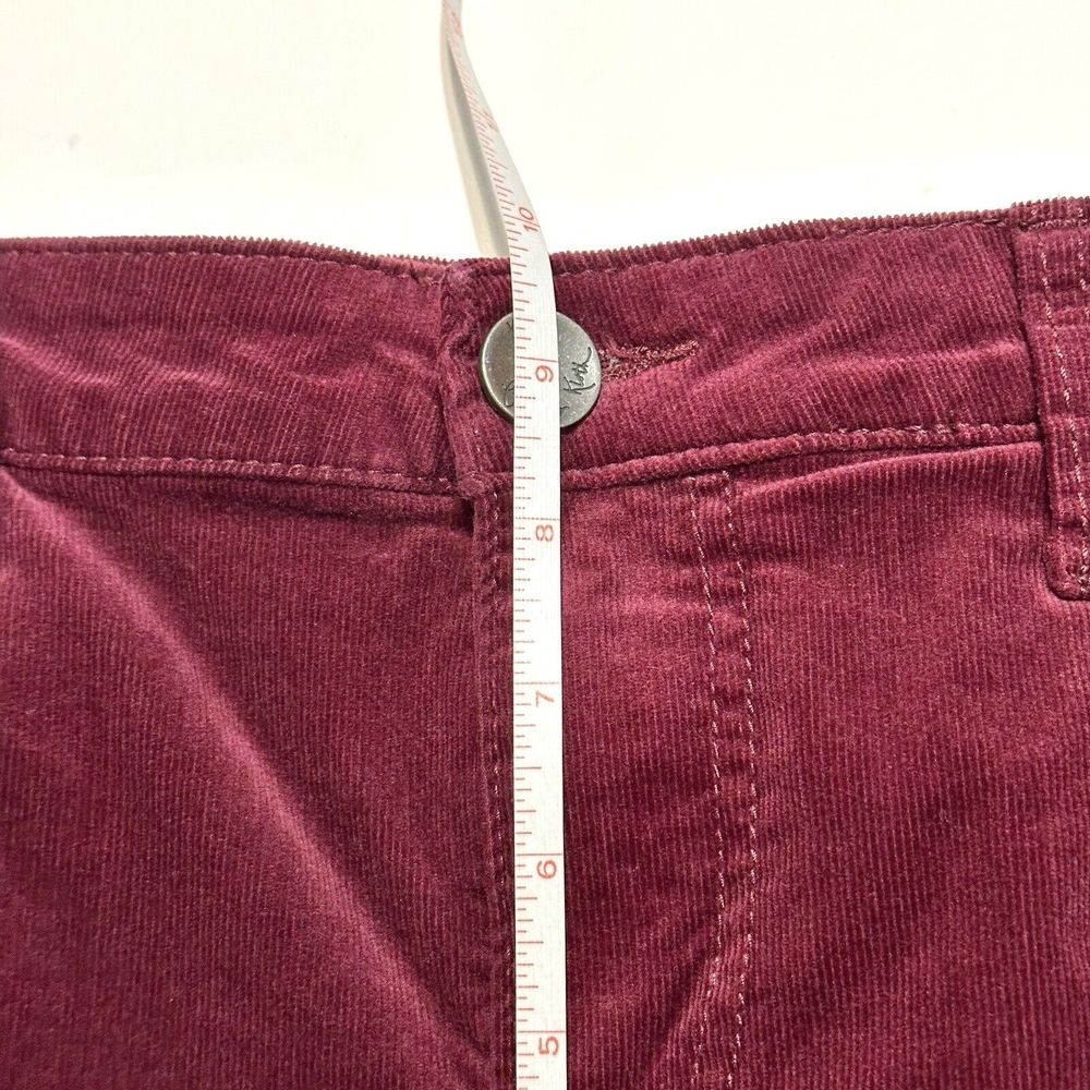 KUT FROM THE KLOTH pants women Size 12 Diana Skinny Corduroy Jeans burgundy red - Picture 10 of 16